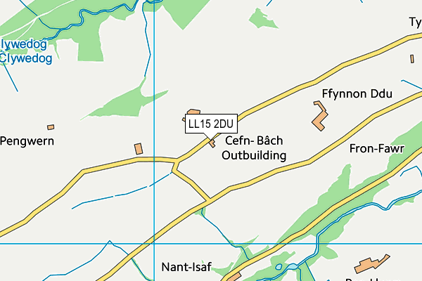 LL15 2DU map - OS VectorMap District (Ordnance Survey)