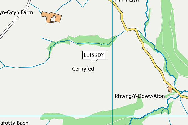 LL15 2DY map - OS VectorMap District (Ordnance Survey)