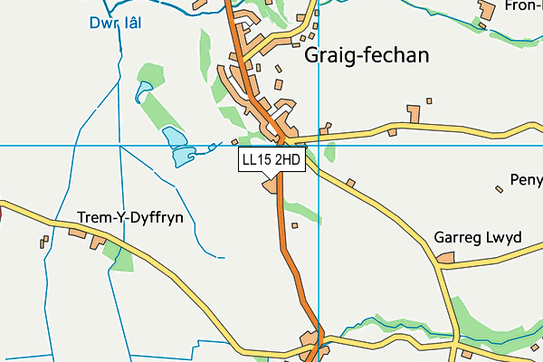 LL15 2HD map - OS VectorMap District (Ordnance Survey)