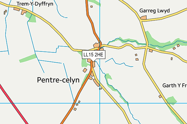 LL15 2HE map - OS VectorMap District (Ordnance Survey)