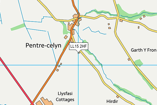 LL15 2HF map - OS VectorMap District (Ordnance Survey)