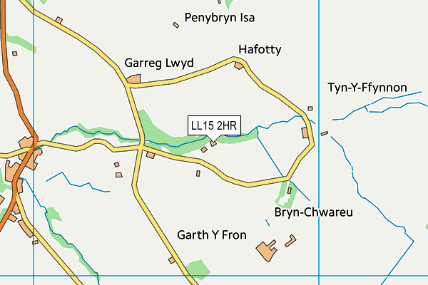 LL15 2HR map - OS VectorMap District (Ordnance Survey)
