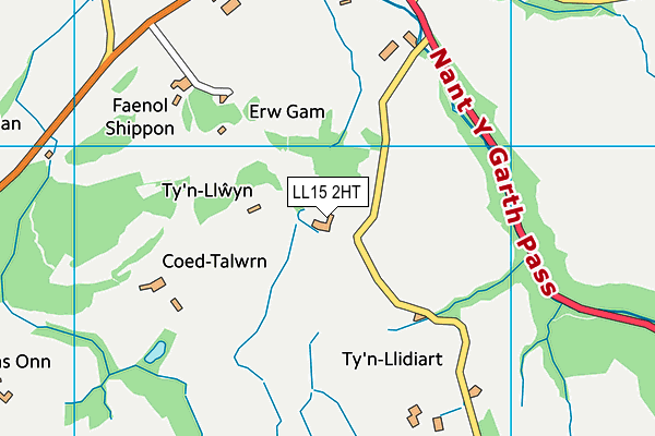 LL15 2HT map - OS VectorMap District (Ordnance Survey)