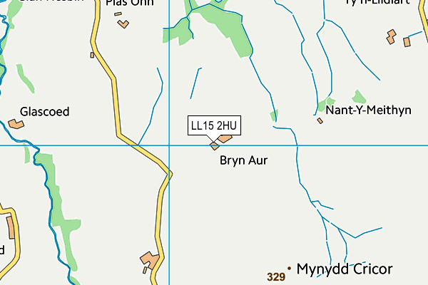 LL15 2HU map - OS VectorMap District (Ordnance Survey)