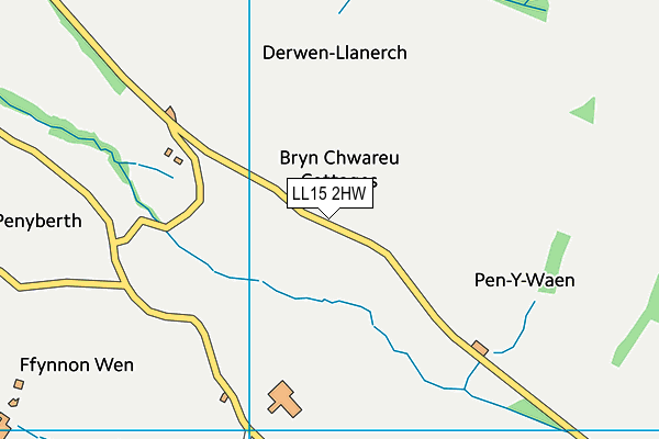 LL15 2HW map - OS VectorMap District (Ordnance Survey)