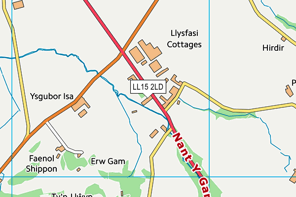 LL15 2LD map - OS VectorMap District (Ordnance Survey)