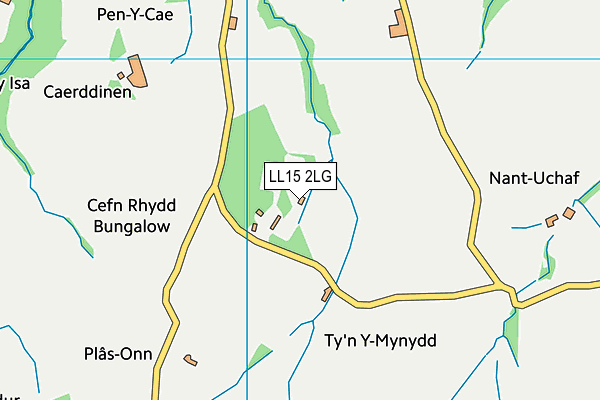 LL15 2LG map - OS VectorMap District (Ordnance Survey)