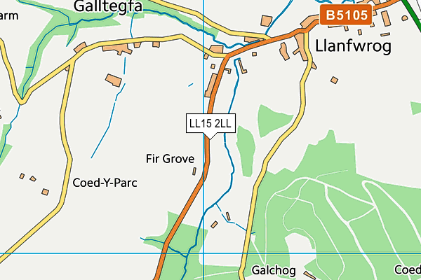 LL15 2LL map - OS VectorMap District (Ordnance Survey)