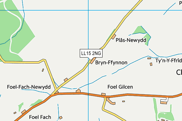 LL15 2NG map - OS VectorMap District (Ordnance Survey)