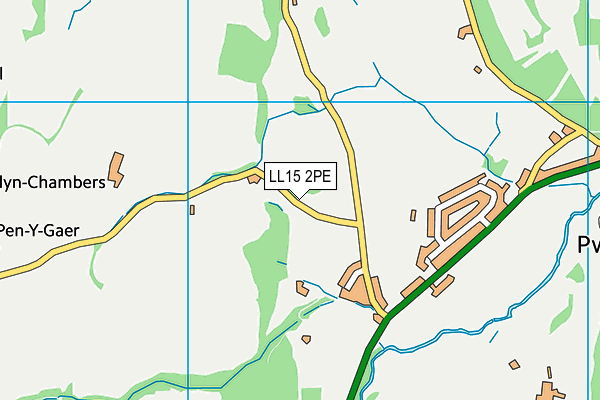 LL15 2PE map - OS VectorMap District (Ordnance Survey)