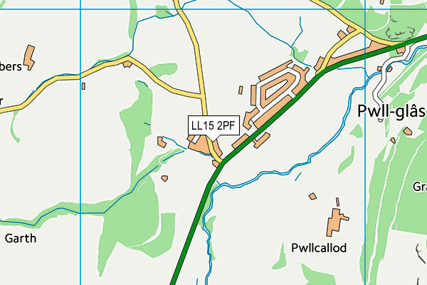 LL15 2PF map - OS VectorMap District (Ordnance Survey)