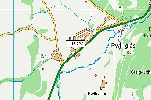 LL15 2PQ map - OS VectorMap District (Ordnance Survey)