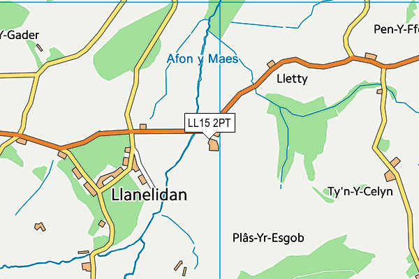 LL15 2PT map - OS VectorMap District (Ordnance Survey)