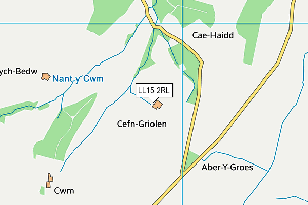 LL15 2RL map - OS VectorMap District (Ordnance Survey)