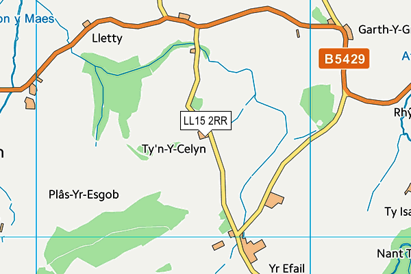 LL15 2RR map - OS VectorMap District (Ordnance Survey)