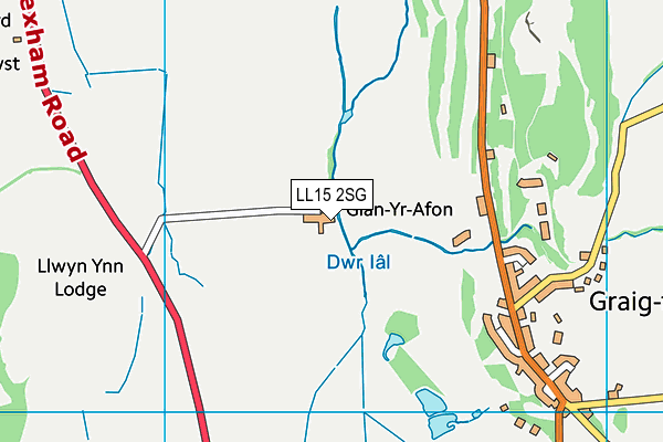 LL15 2SG map - OS VectorMap District (Ordnance Survey)