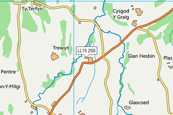 LL15 2SS map - OS VectorMap District (Ordnance Survey)