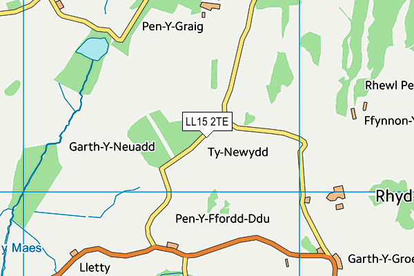 LL15 2TE map - OS VectorMap District (Ordnance Survey)