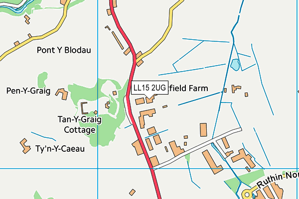 LL15 2UG map - OS VectorMap District (Ordnance Survey)