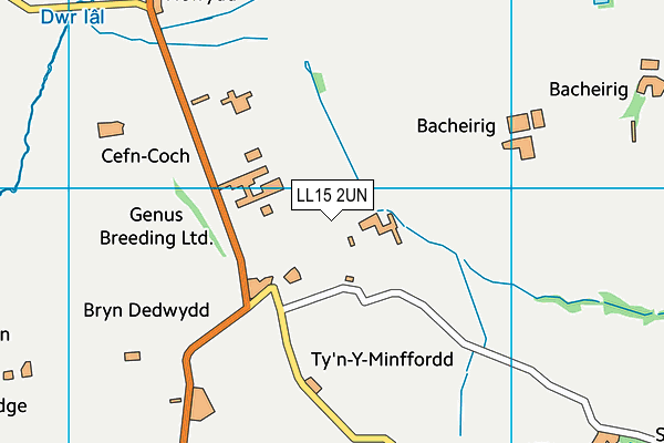 LL15 2UN map - OS VectorMap District (Ordnance Survey)