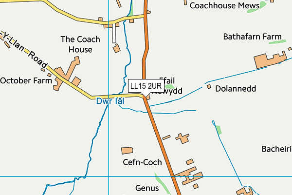 LL15 2UR map - OS VectorMap District (Ordnance Survey)