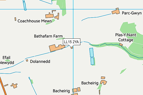LL15 2YA map - OS VectorMap District (Ordnance Survey)