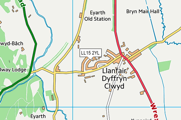LL15 2YL map - OS VectorMap District (Ordnance Survey)