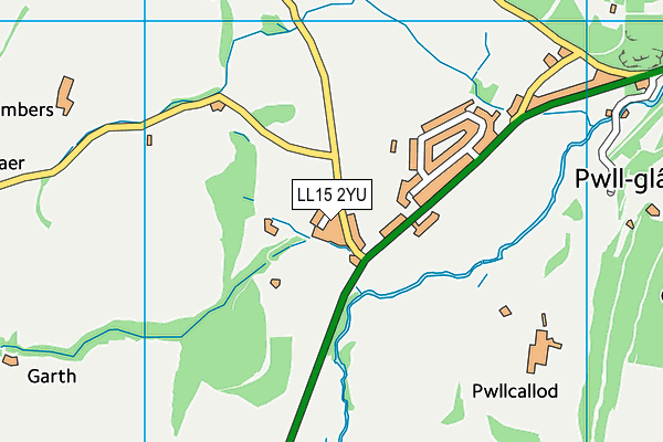 LL15 2YU map - OS VectorMap District (Ordnance Survey)