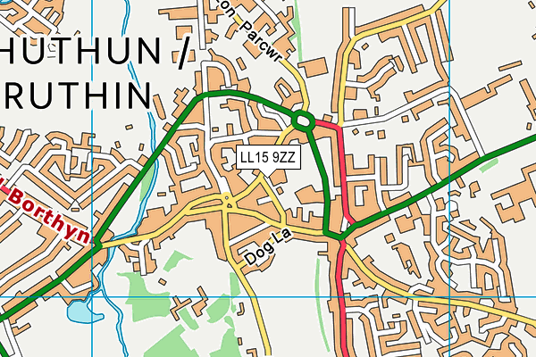 LL15 9ZZ map - OS VectorMap District (Ordnance Survey)