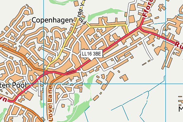 LL16 3BE map - OS VectorMap District (Ordnance Survey)