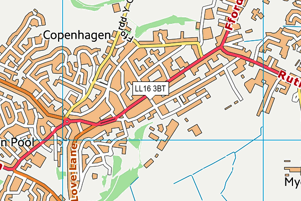 LL16 3BT map - OS VectorMap District (Ordnance Survey)
