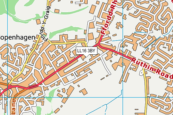 LL16 3BY map - OS VectorMap District (Ordnance Survey)