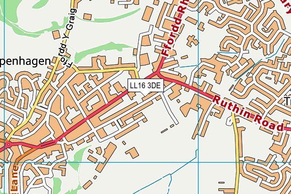 LL16 3DE map - OS VectorMap District (Ordnance Survey)