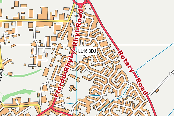 LL16 3DJ map - OS VectorMap District (Ordnance Survey)