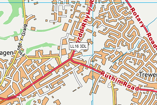 LL16 3DL map - OS VectorMap District (Ordnance Survey)