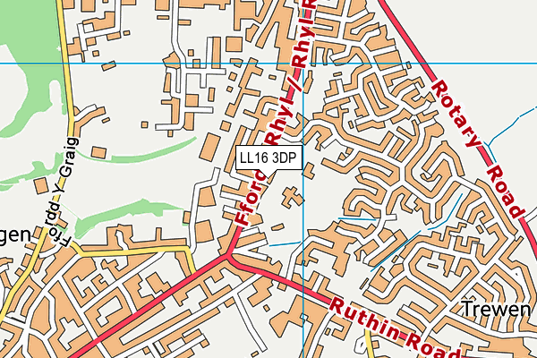 Ysgol Frongoch map (LL16 3DP) - OS VectorMap District (Ordnance Survey)