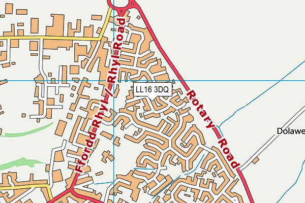 LL16 3DQ map - OS VectorMap District (Ordnance Survey)