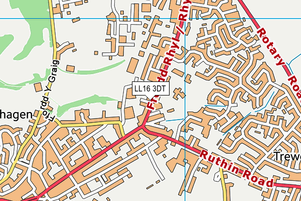LL16 3DT map - OS VectorMap District (Ordnance Survey)
