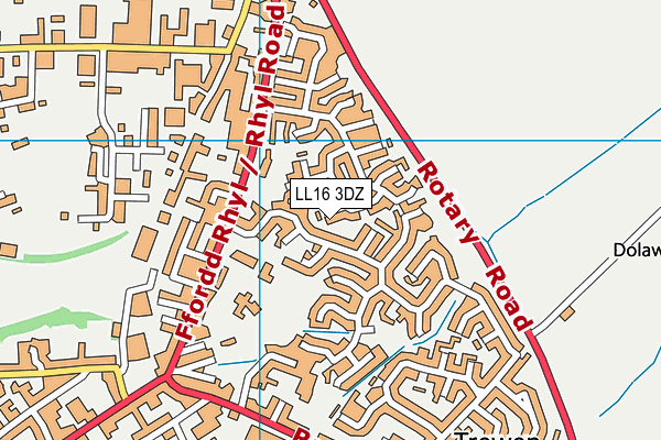 LL16 3DZ map - OS VectorMap District (Ordnance Survey)