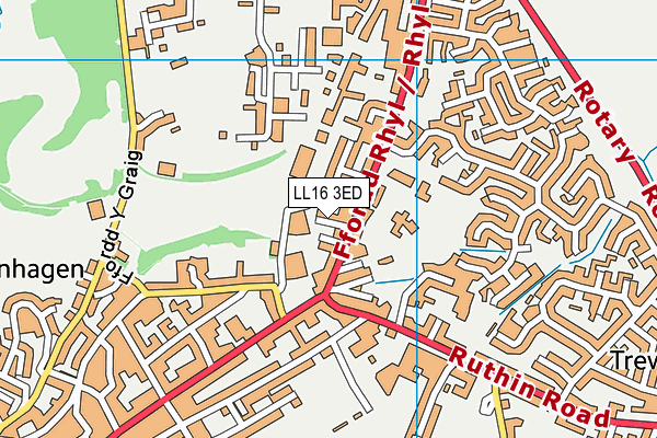 LL16 3ED map - OS VectorMap District (Ordnance Survey)