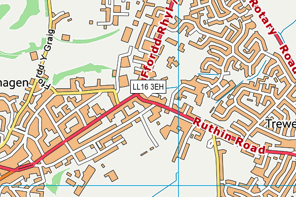 LL16 3EH map - OS VectorMap District (Ordnance Survey)
