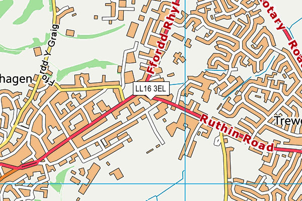 LL16 3EL map - OS VectorMap District (Ordnance Survey)