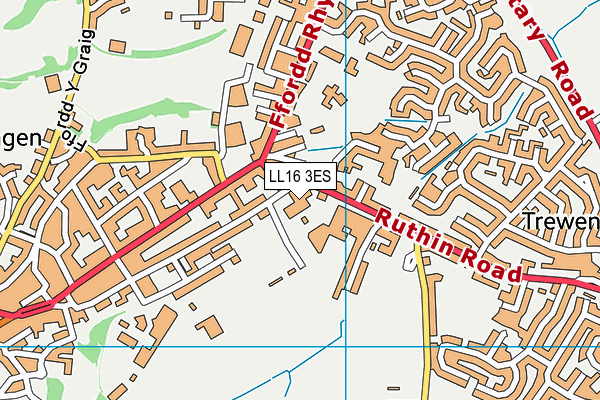 LL16 3ES map - OS VectorMap District (Ordnance Survey)