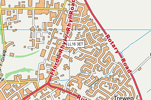 LL16 3ET map - OS VectorMap District (Ordnance Survey)