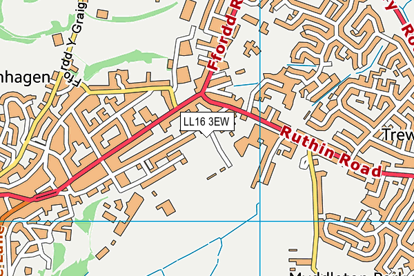 LL16 3EW map - OS VectorMap District (Ordnance Survey)