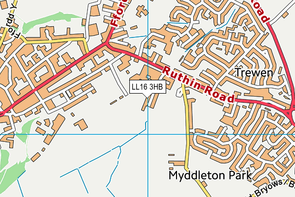 LL16 3HB map - OS VectorMap District (Ordnance Survey)