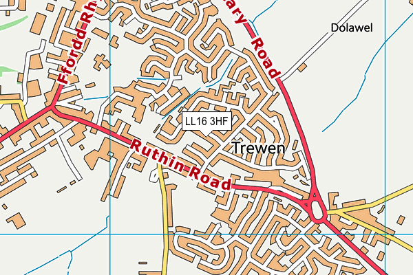 LL16 3HF map - OS VectorMap District (Ordnance Survey)