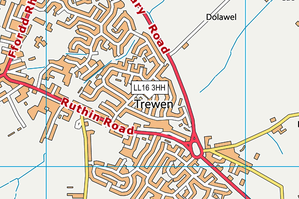 LL16 3HH map - OS VectorMap District (Ordnance Survey)