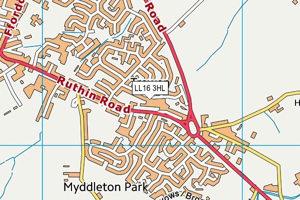 LL16 3HL map - OS VectorMap District (Ordnance Survey)