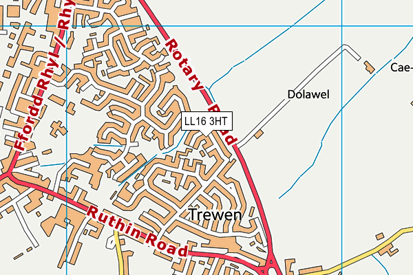 LL16 3HT map - OS VectorMap District (Ordnance Survey)